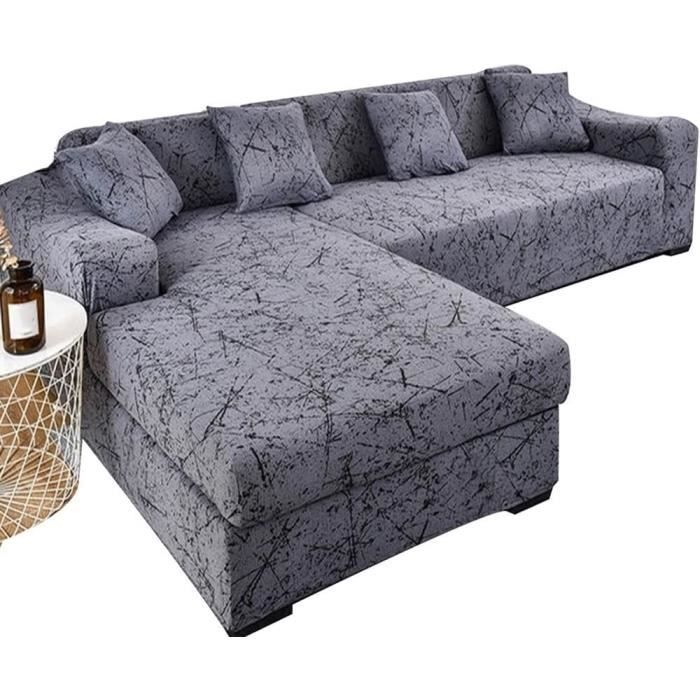 Housse Canapé Angle Housse Canapé Jardin Judy1980 Forme L - Oxford Étanche Anti-UV Vent 215x215x87cm Gris Protection Meuble Extérieur Oxford étanche
