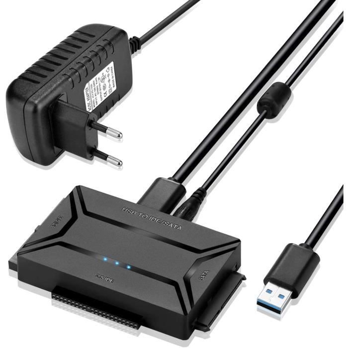 Adaptateur Usb 3 0 Vers Sata Iii Super Speed Usb 3 0 Disque Dur Adaptateur Cable Pour 2 5 3 5 Ssd Hdd Avec Adaptateur Alimentation Prix Pas Cher Cdiscount
