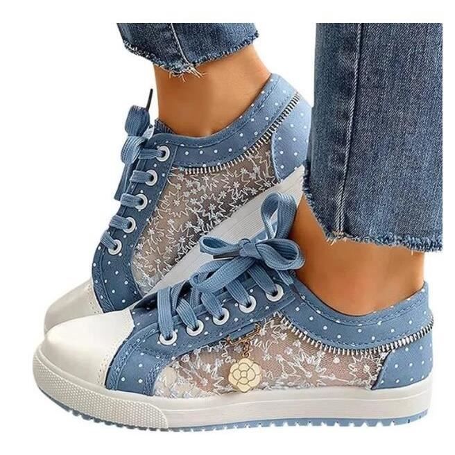 Chaussure Baskets Tennis Plateforme Femme Dentelle La age