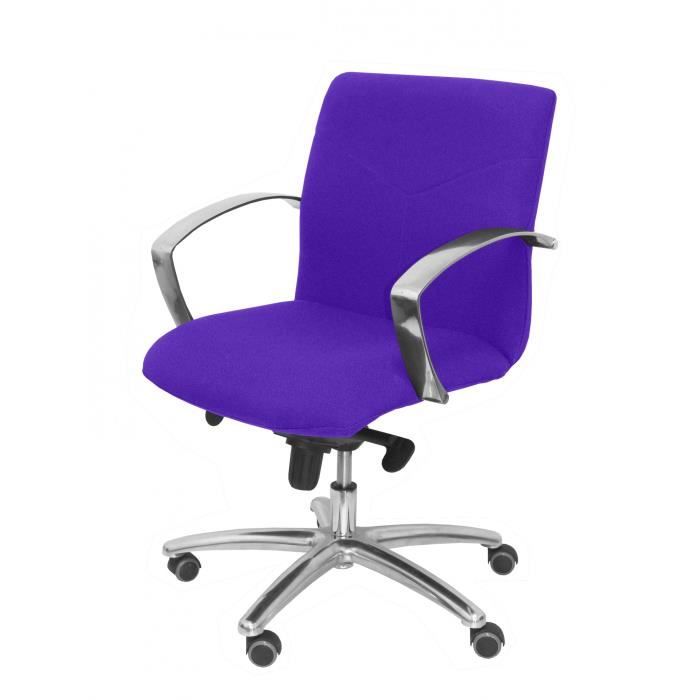 fauteuil d'accueil ergonomique avec mécanisme basculant et réglable en hauteur siège et dossier rembourrés en tissu bali violet