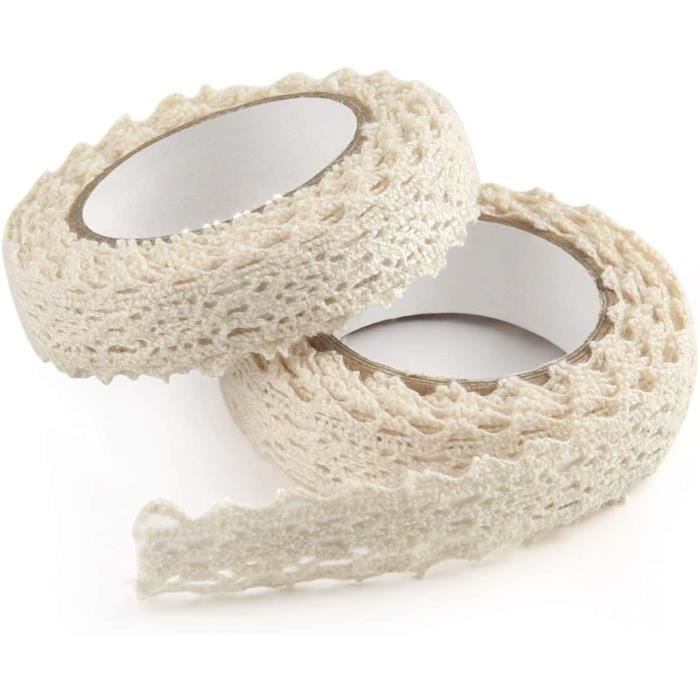 Ruban Dentelle Auto-adhésif Brodé - 1,9 M X 1,6 Cm - Pour Décoration Robes, Vêtements, Scrapbooking, DIY