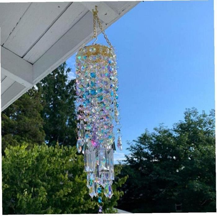 Carillon à Vent Verre Recyclé Arc-en-Ciel main image 1