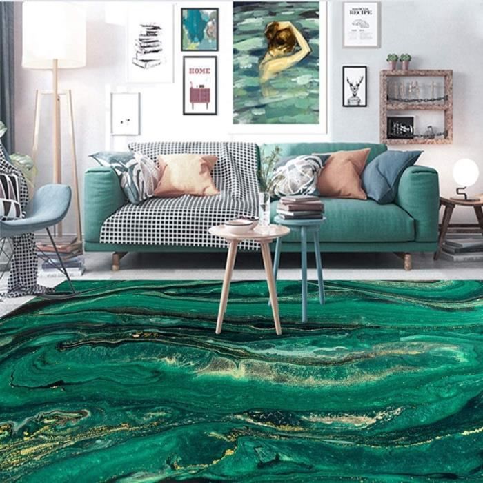 Tapis Déco Abstrait Micgeek 23x30cm - Style Vieilli - Revers Antidérapant - Lavable Machine