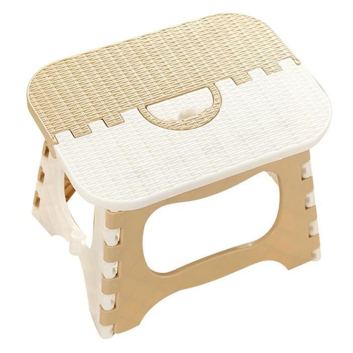 Tabouret pliable en plastique pour enfants et adultes - Sonew - beige - portable et pratique