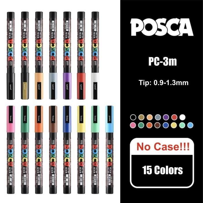 Peintures,1 Ensemble Japon Uni Posca Pc 1M-3M-5M Art Marqueurs Stylos À  Base D'eau 8-12-15 Couleurs - Type 3M 15Colors No Case - Cdiscount  Beaux-Arts Et Loisirs Créatifs