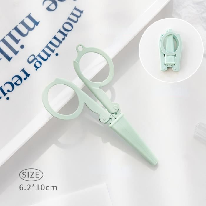 Ciseaux Pliables En Forme De Stylo - Design Portable Et Sûr, Pour Enfants, Bricolage | 114 Mm, Plastique, 5 Couleurs - 6