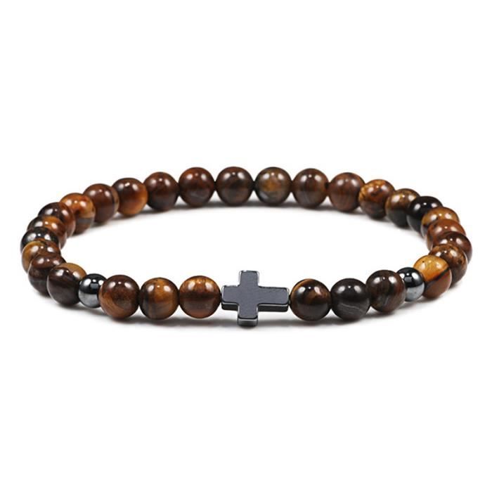 Infinite U Bracelet Extensible En Pierres De Lave Pour Hommes