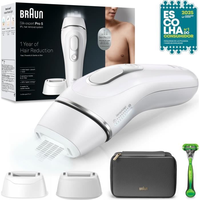 Epilateur à lumière pulsée - BRAUN - IPL PL5145 - Blanc vert et noir