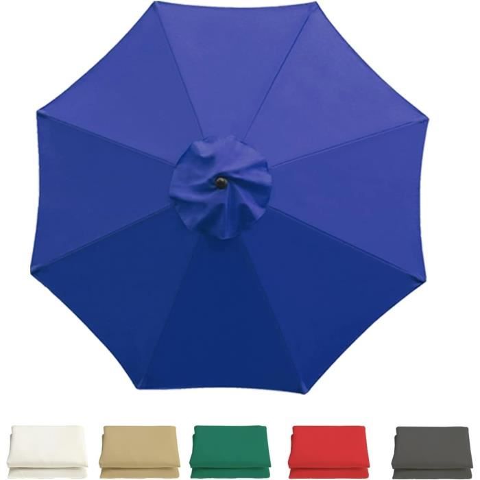 Toile De Remplacement Pour Parasol Déporté Carré 3x3m - Tissu Polyester UPF 50+ - 8 Baleines - Couleur Kaki