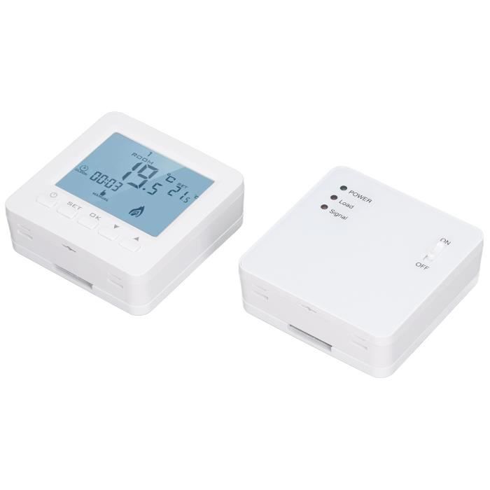 Thermostat Programmable RF sans Fil Intelligent Cikonielf Blanc