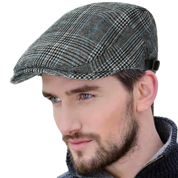 Béret Casquette Marron à Rayures En Coton Imprimé Pour Homme - Mon Beau