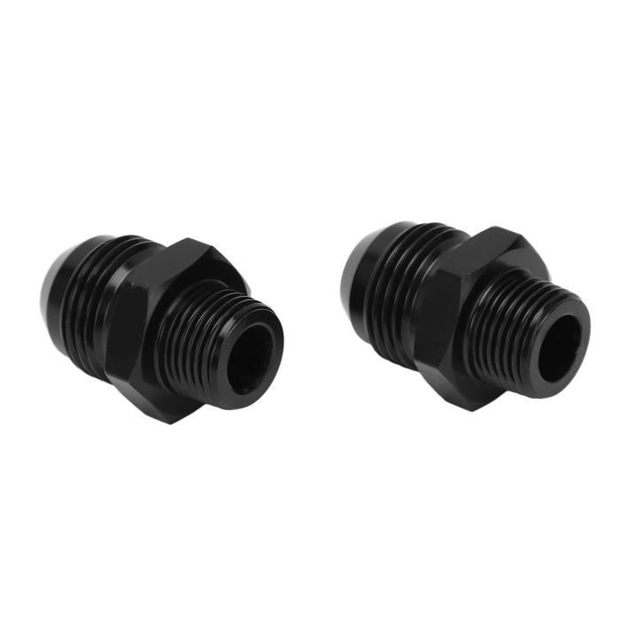 BLACKHORSE-RACING Tuyau de carburant en nylon tressé AN10 de 3 m 10 an et acier inoxydable + kit de raccords de tuyau de 10 an noir