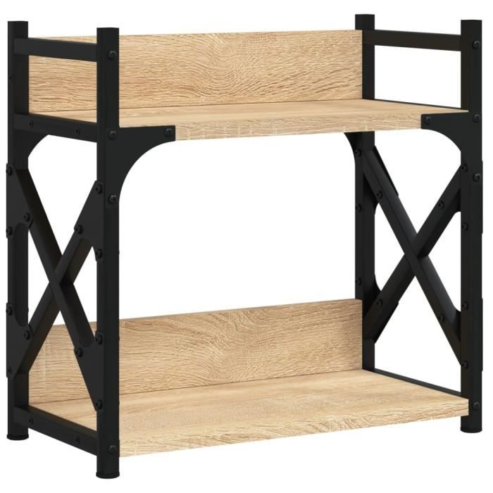 Support D'Imprimante Avec Roulettes Chêne Sonoma 60x48x74 Cm - Étagère Multifonction