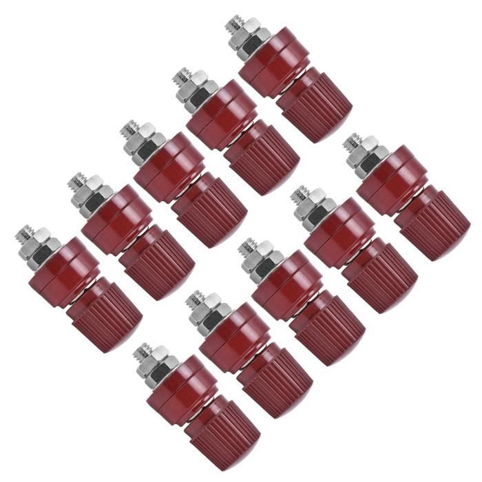 10 Pièces Borne De Bloc De Borne De Jonction De Poste De Liaison De Batterie à Distance, Onduleur De Bornier De Régulateur De Tension M6 Borne D' Alimentation De Soudage De Filetage 0V-380V