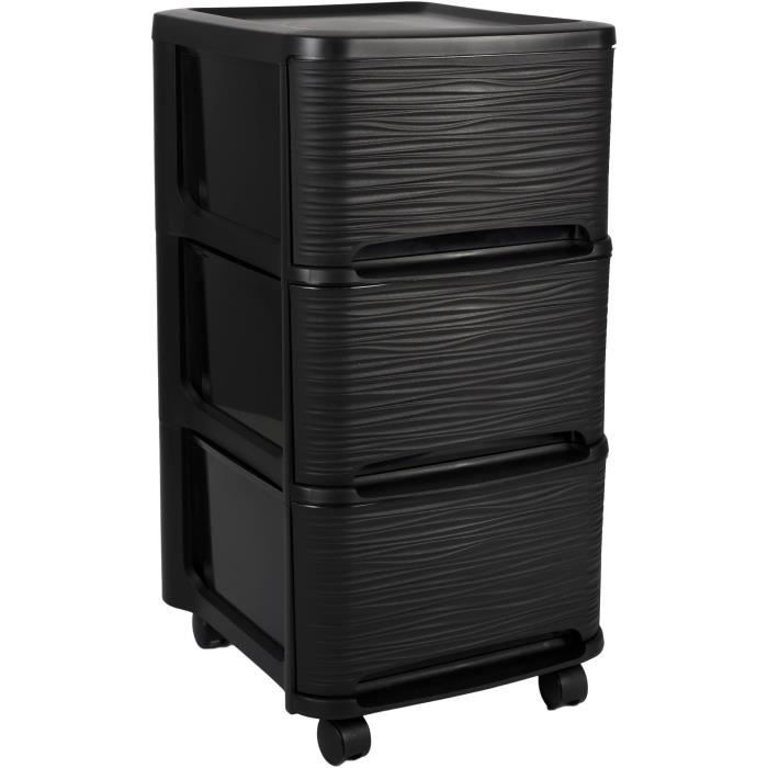 Eda Plastique Tour De Rangement 3 Tiroirs 14 L Decor Stone Avec