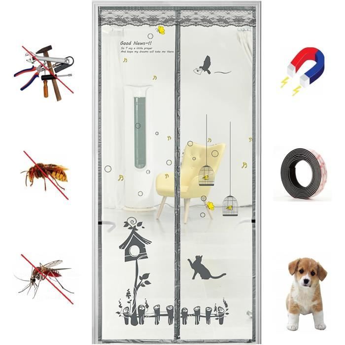 Porte Moustiquaire Magnétique Apalus – 80 X 200 Cm, Modèle BF004, Facile à Poser