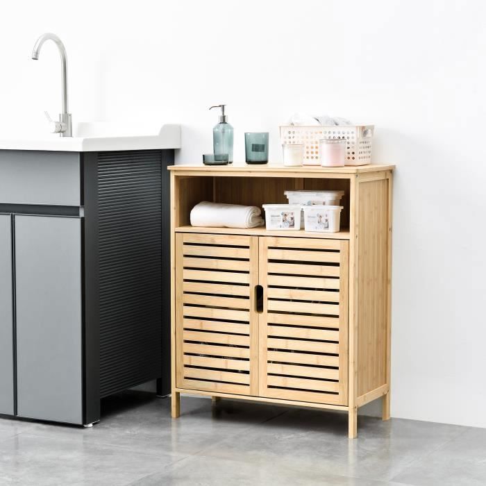 Meuble de rangement Eslöv pour salle de bain 81 x 655 x 31 cm en bambou