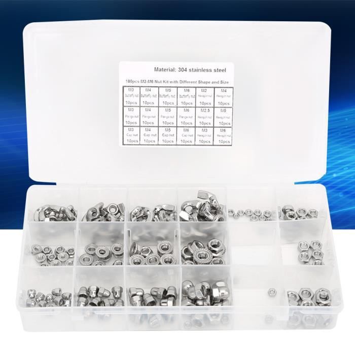 Coffret 1200 Vis Et écrous Hexagonaux Inox M2 / M3 / M4 - Neuf