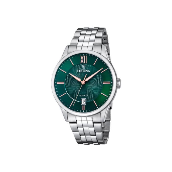 Montre - FESTINA - F20425/7 - Acier - Cadran Vert - Étanchéité 5 ATM