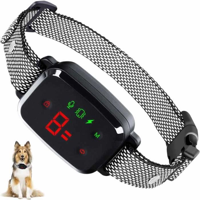 Comparer les prix de Collier Anti Aboiement Chien, Collier de Dressage Intelligent Rechargeable avec écran Tactile Choc électrique/Vibration/Son 3 Modes