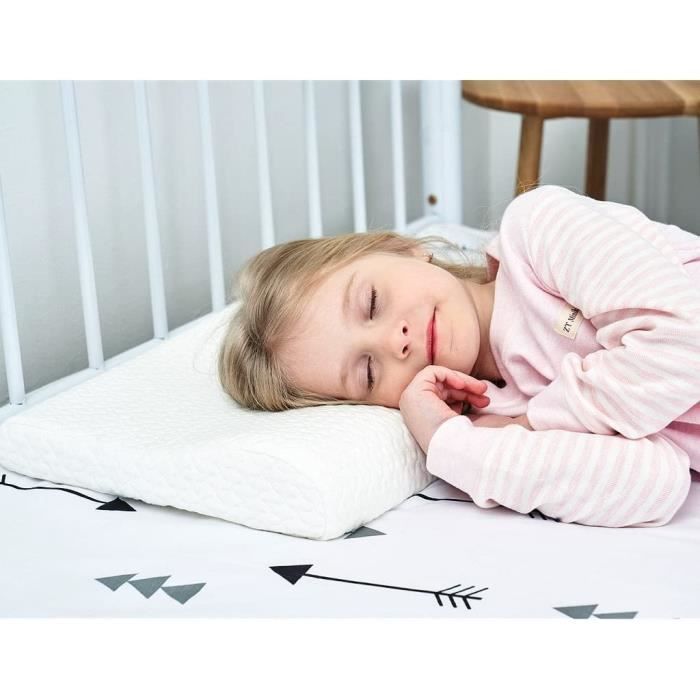 Oreiller en Mousse à mémoire de Forme - Oreiller Enfant (2-10 ans) -  Oreiller Bebe 50x25CM - Housse Hypoallergénique Lavable - Cdiscount Maison