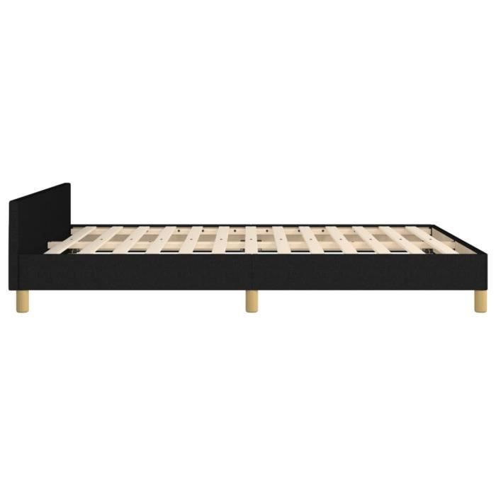Cadre de lit - FYDUN - 140x190 cm - Tête de lit - Noir - Design contemporain