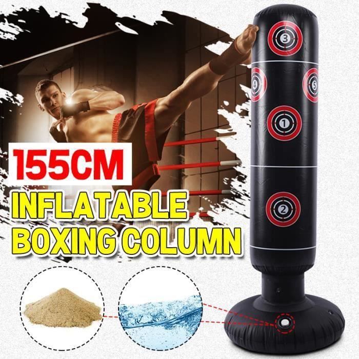 Sac De Frappe YOLEO Sur Pied 175 Cm – Autoportant, 12 Ventouses, Amortisseurs, Pour Boxe Et MMA