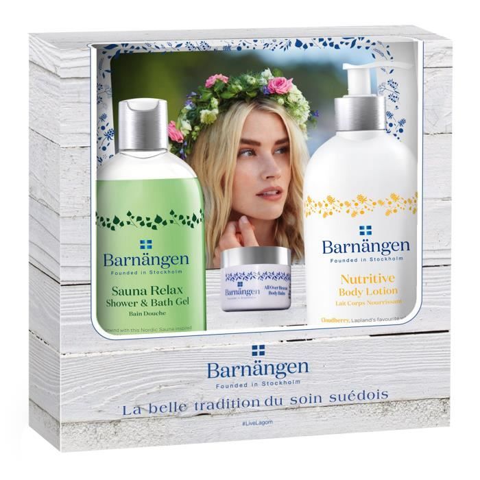 BARNÄNGEN Coffret Sauna Relax Gel Douche Crème 400 ml + Lait Corps 400 ...