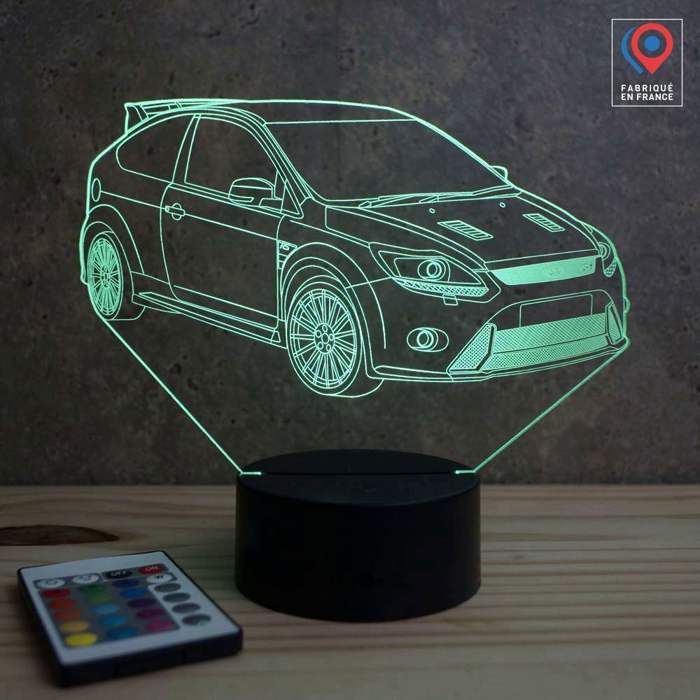Lampe 3D Ford Focus RS – LED – Idée Cadeau – Fabriquée en France