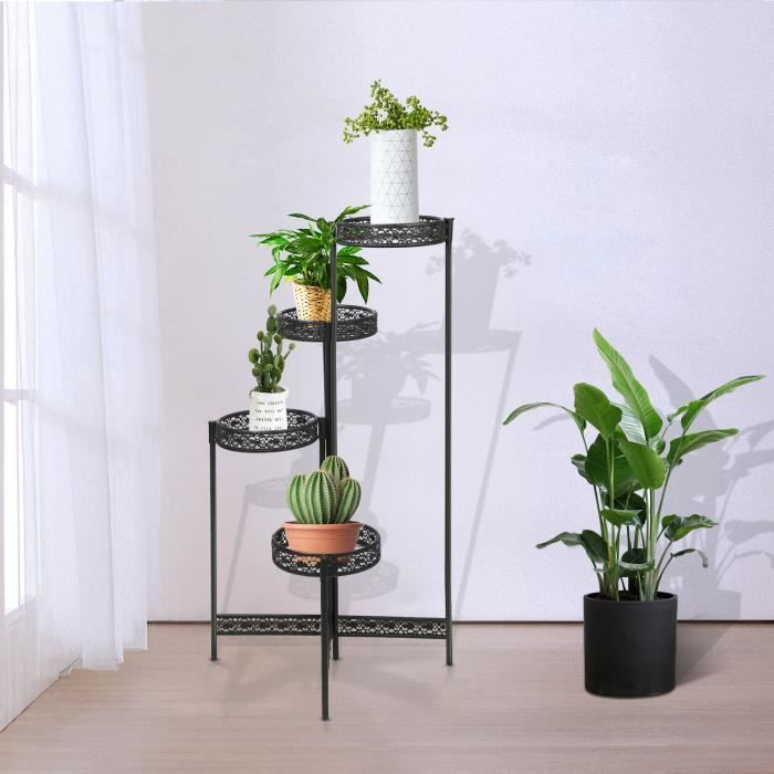 Support à Fleurs Mural En Fer Forgé - Présentoir Pour Plantes En Pot, Déco Intérieur/extérieur (3 Tailles)