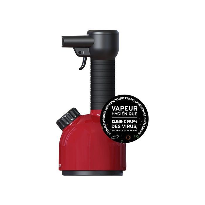 Laurastar IGGI Intense Red Défroisseur Vapeur à Main Défroisse et Purifie les Textiles Compact Nomade et Design