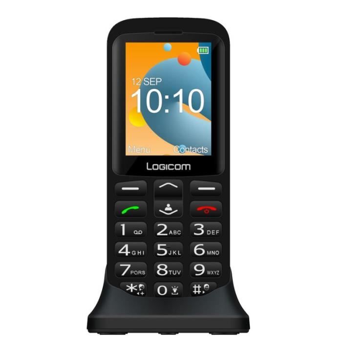 Téléphone portable basique - LOGICOM - Le Posh XL - 2.4 po - SIM standard - 32 Mo - Noir