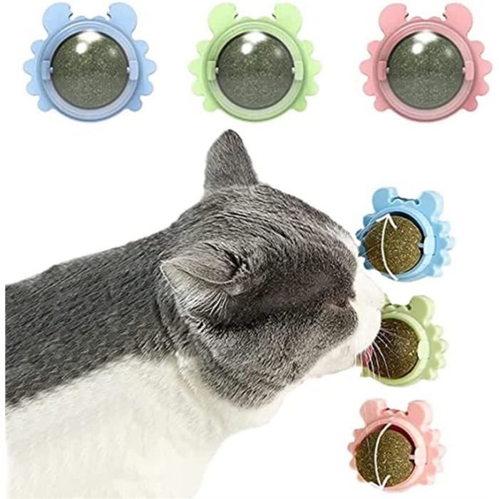 Comparer les prix de 3 Boules d'herbe à Chat, Jouet de Boules Cataire, Rotatif Cataire Jouets, Jouet de Nettoyage des Dents pour Animaux de Compagnie