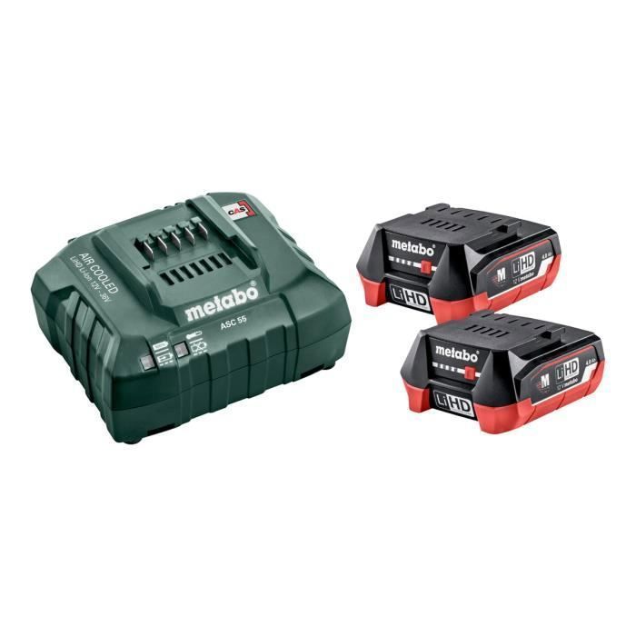 Pack énergie 12V METABO Pack 2 Batteries 12 Volts + chargeur 2 x 4 0Ah LiHD ASC 55 685301000 - vue 3