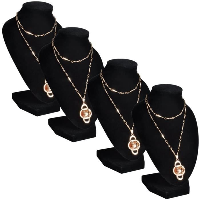 Porte-Bijoux En Résine Noire Mannequin Buste Collier Présentoir Boucle