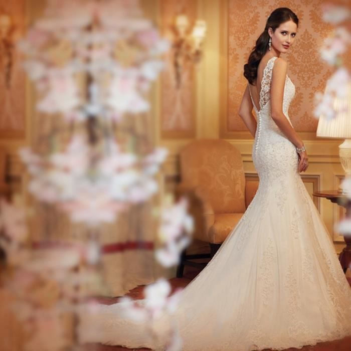 Xxl Corzzet Blanc Dentelle Et Appliques Perles A Ligne De Robe De Mariage Pour La Mariee Longue Sirene Robes De Mariage Cap Manches Blanc Achat Vente Robe De Mariee Cdiscount