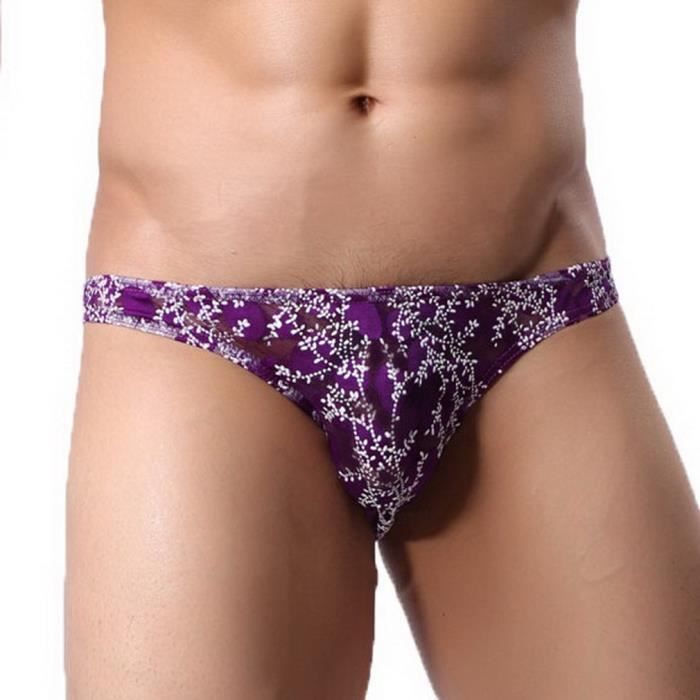 SMILE YKK Slip Homme Dentelle Transparent Ajouré U Convexe Séchage Rapide Violet Cdiscount