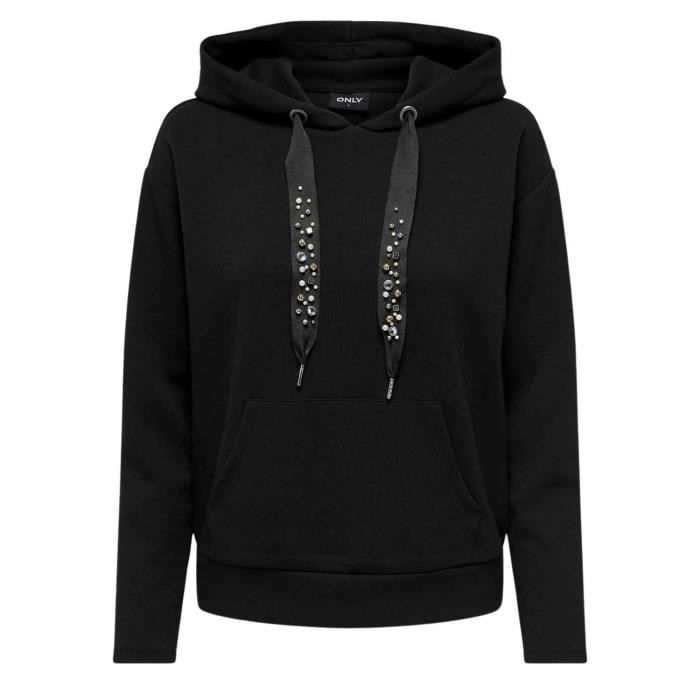 Sweat Only Fancy Capuche Noire pour Femme