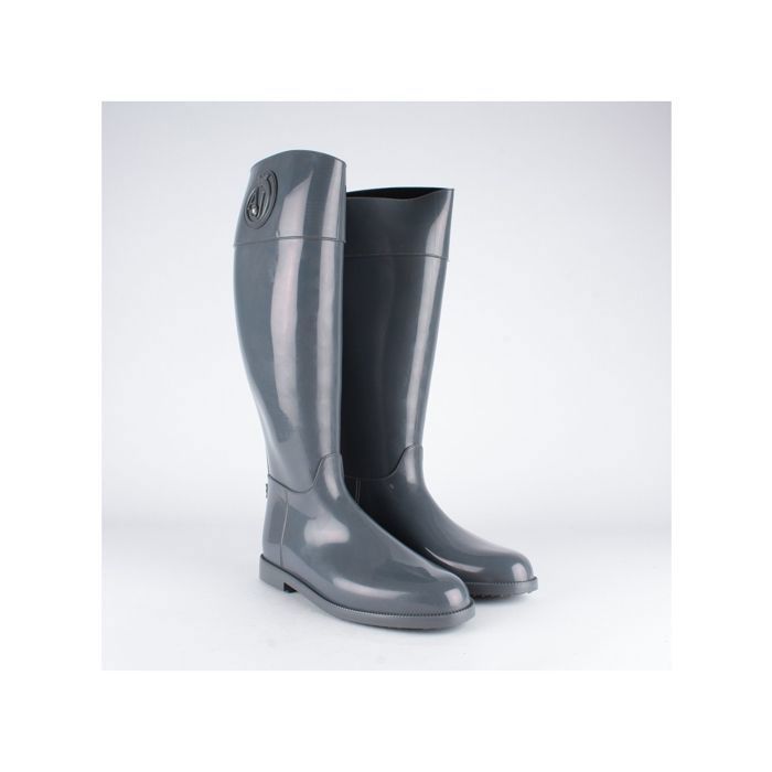Bottine femme Armani Jeans classic eagle en cuir gris à lacets - Hauteur de la tige moyenne