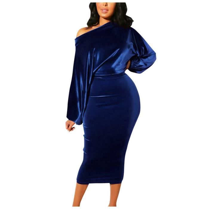 Robe de soir e en daim sans bretelles pour femme manches