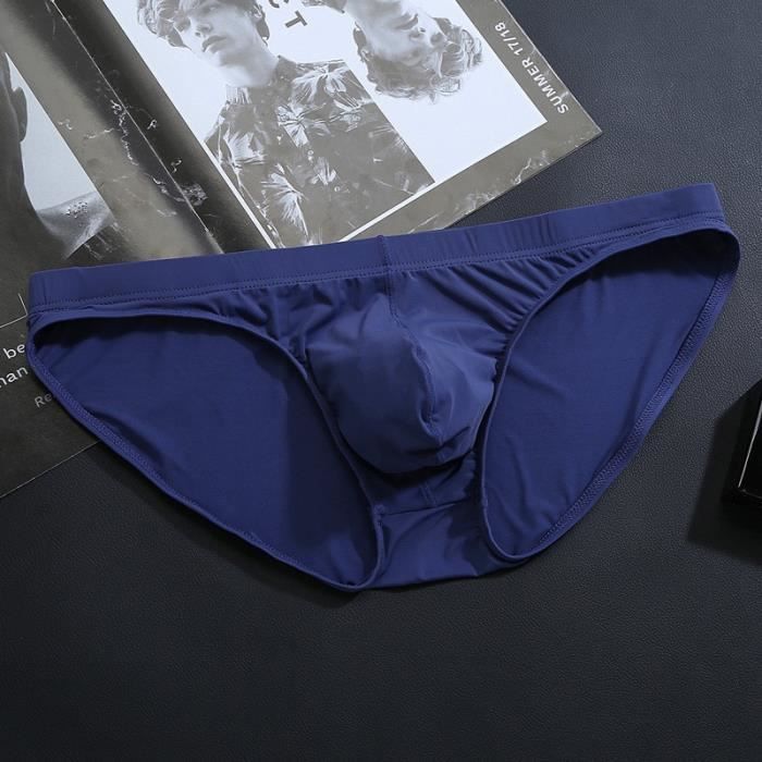 Sous vetement Glace Soie Slip Sans Couture Hommes Bikini Blanc Blanc Cdiscount Pret a Porter