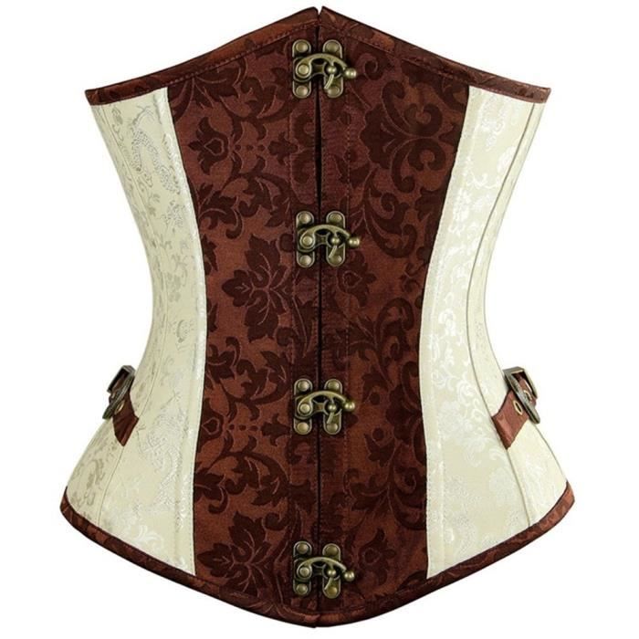 Corset Gothique Pour Femme - Style Vintage Jacquard | Coupe Sablier, Bustier, Pour Soirée Ou Cosplay