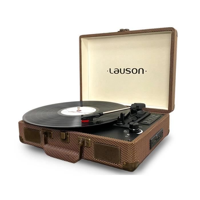 9-en-1 Platine Vinyle Avec Bluetooth, Tourne-Disque à 3 Vitesses Avec