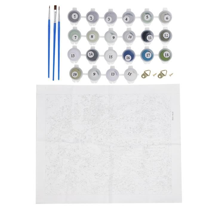 Peinture à l'huile par numéros pour enfants débutants - Peinture par numéros pour enfants de 6 à 12 ans - Kit de peinture à l'huile sur toile colorée facile à faire soi-même