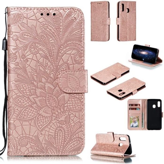 Portefeuille Etui en Cuir PU BoxTii Coque pour Galaxy A20E Magnétique Protection Housse Coque pour Samsung Galaxy A20E Rouge