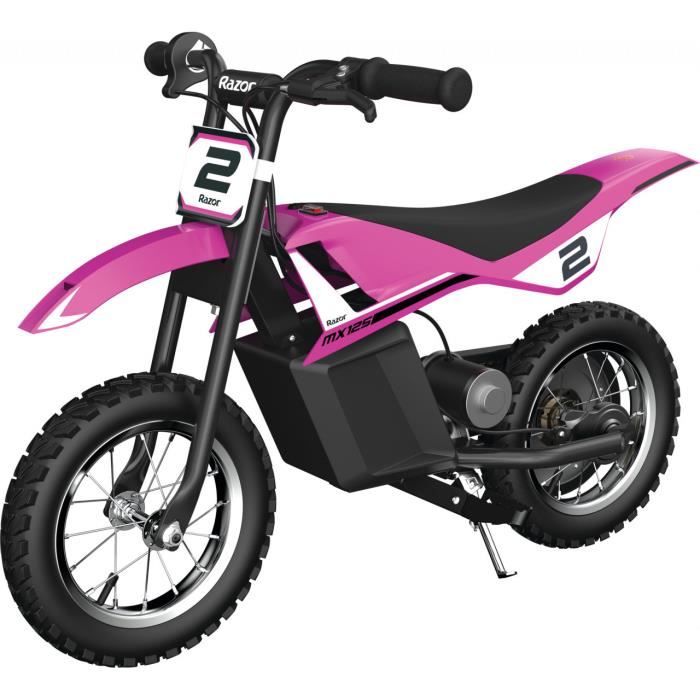 Moto Cross Electrique enfant Dirt Rocket MX125 - RAZOR - Rose - 2 roues - Batterie - 40 minutes