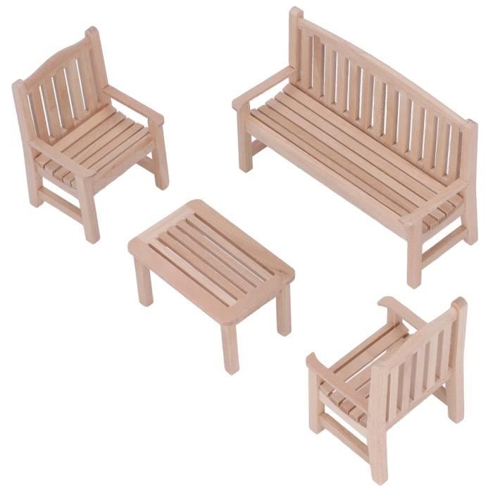 Canapé Miniature En Bois Pour Maison De Poupée 1:12 - Meuble De Décoration, Jouet Créatif