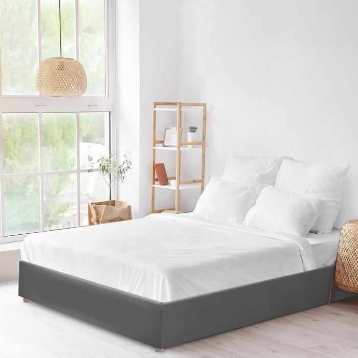Lit Sophia Simili Cuir Gris Sampur 180 X 200 cm Confort Optimal Design et Qualité Cadre Solide Lattes Flexibles Résistantes Lit Sophia Simili Cuir Gris Sampur 180 X 200 cm Confort Optimal Design et Qualité Cadre Solide Lattes Flexibles Résistantes