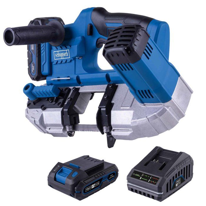 Scie à ruban à métaux sans fil SCHEPPACH C MBS635 X 20V IXES Batterie 2Ah + chargeur 2.