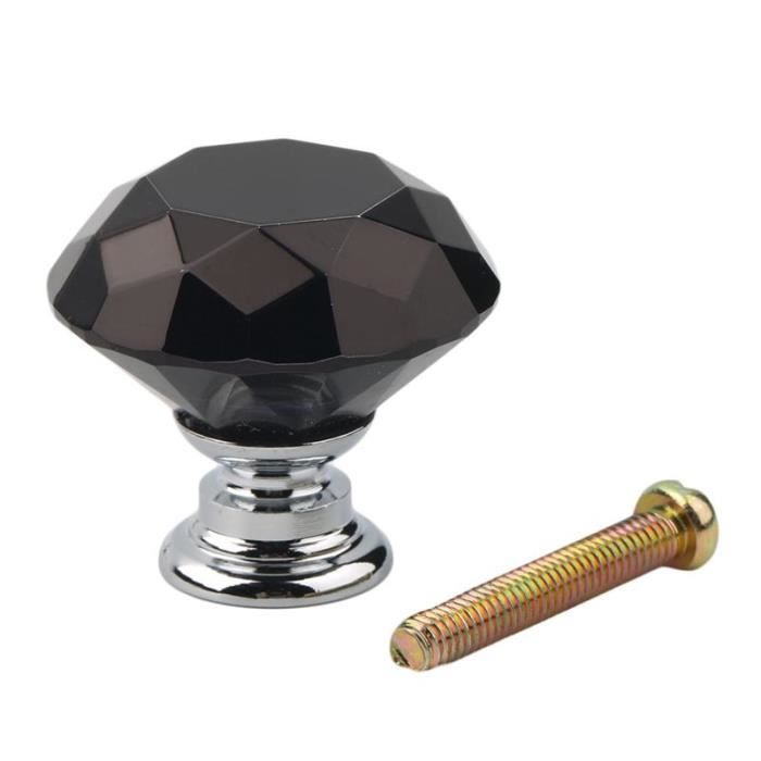 8x Clair Cristal Verre Poignées de Porte Placard Tiroir Armoire Cuisine Poignées Vis